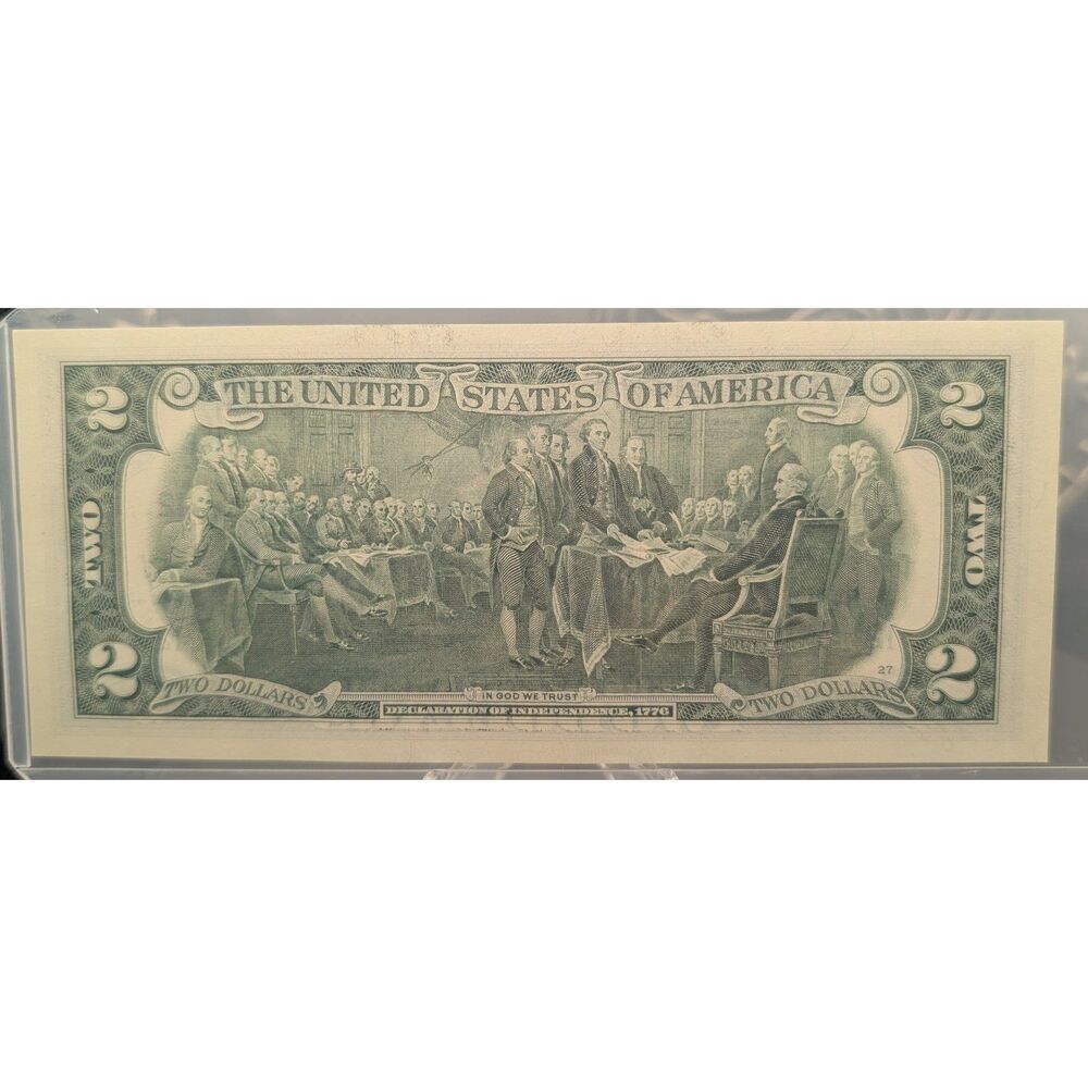 2017‑A $2 Federal Reserve Note • Three‑Pair Serial • Clean Modern Example - Picture 2 of 2